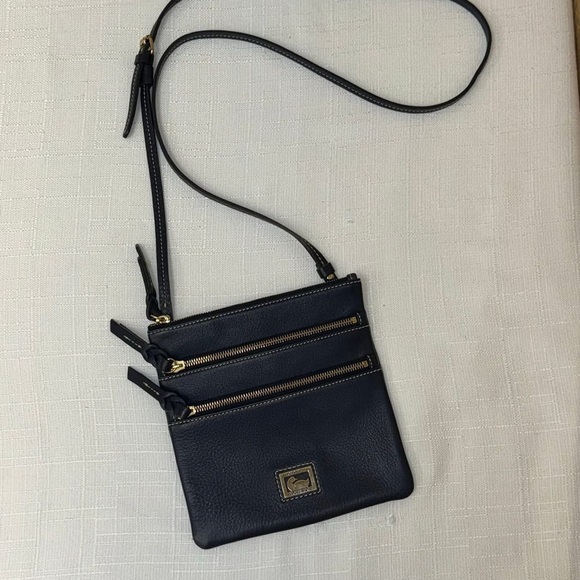 Dooney & Bourke Handbags - Dooney & Bourke Black Crossbody Bag with Gold Accents